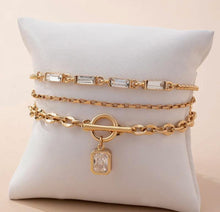 Load image into Gallery viewer, Multi Baguette Crystals &amp; Toggle Clasp
