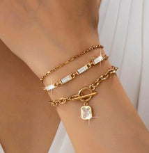 Load image into Gallery viewer, Multi Baguette Crystals &amp; Toggle Clasp
